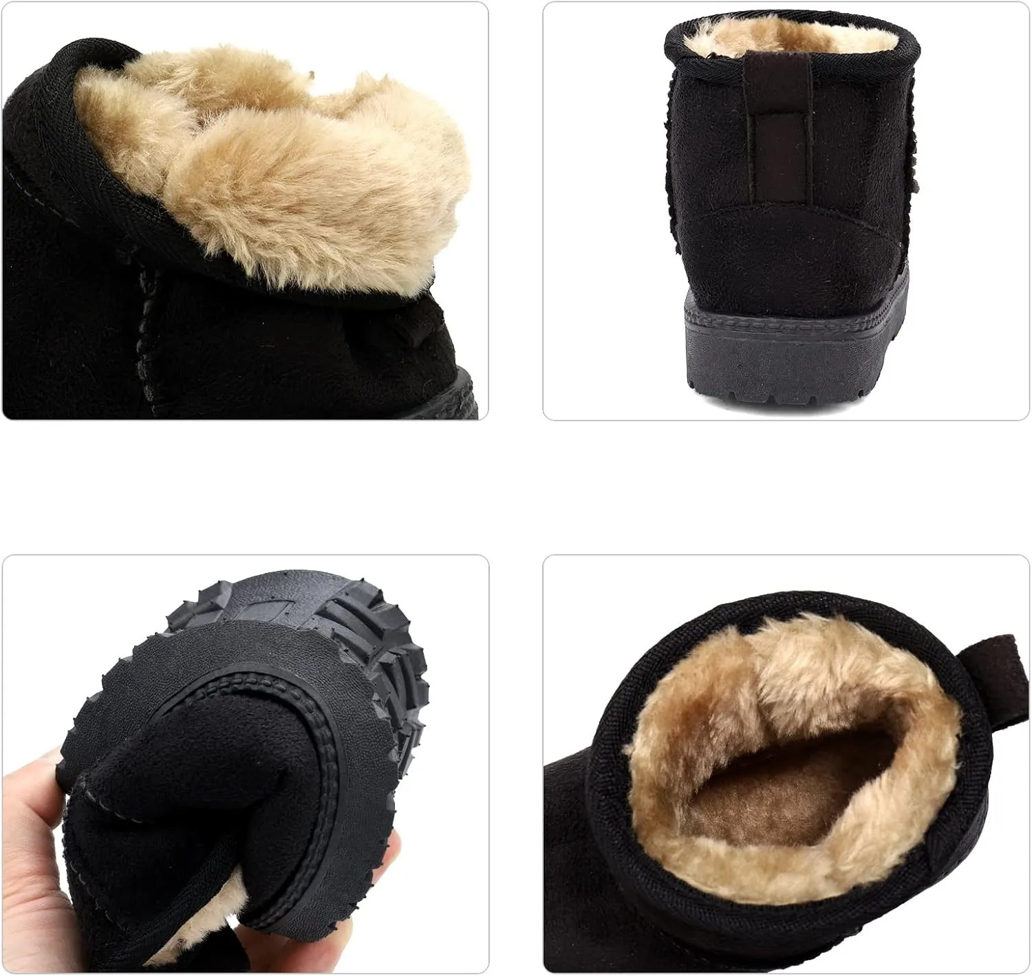 MK MATT KEELY Winter Boots Boys Girls Soft Warm Shoes Toddler Black Snow Boots (Toddler/Little Kid)
