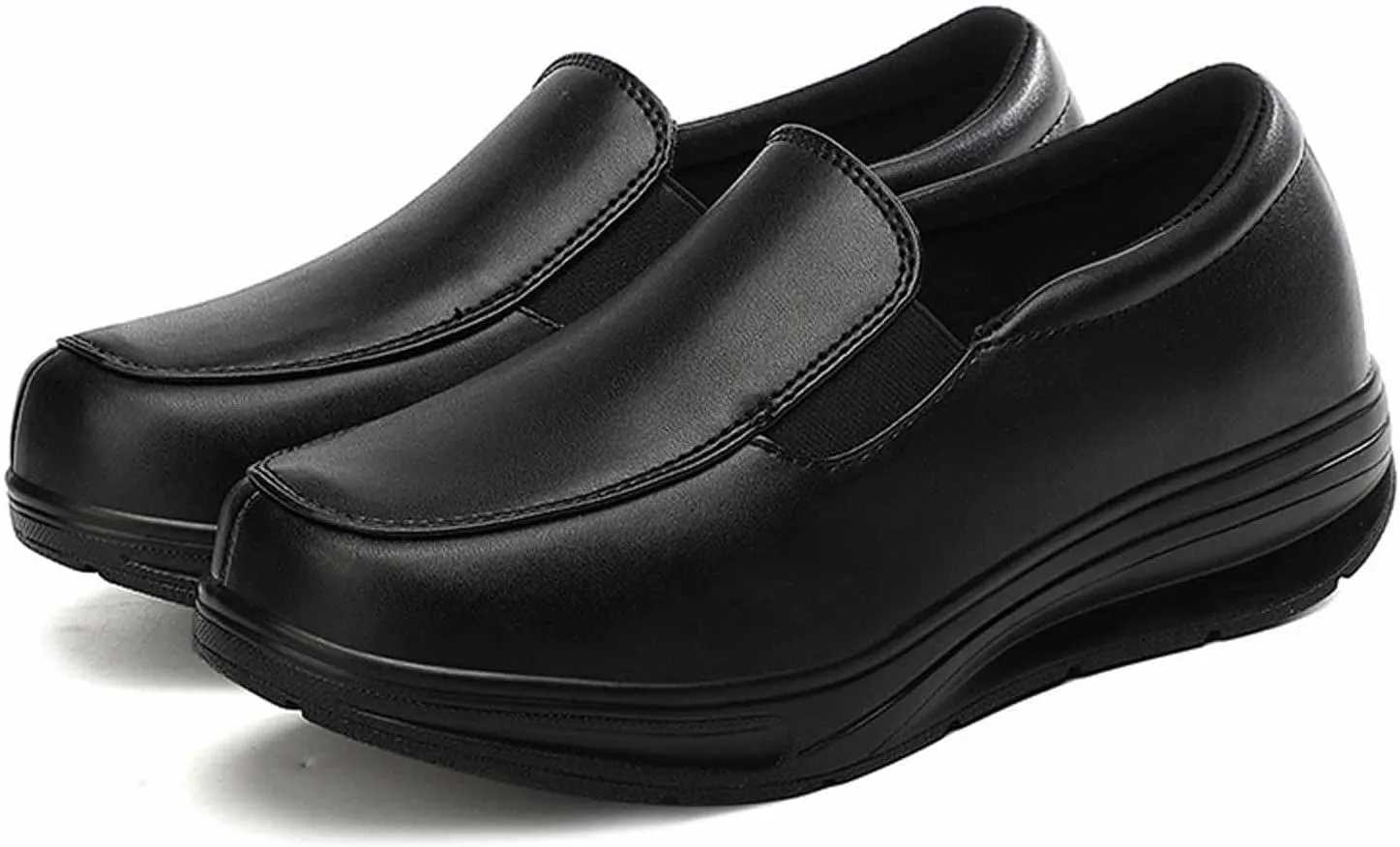MSYINGL Nurse Shoes for Women,Healthcare Non Slip Waterproof Work Shoes,Restaurant Hospital Work Teacher Lightweight Leather Loafers