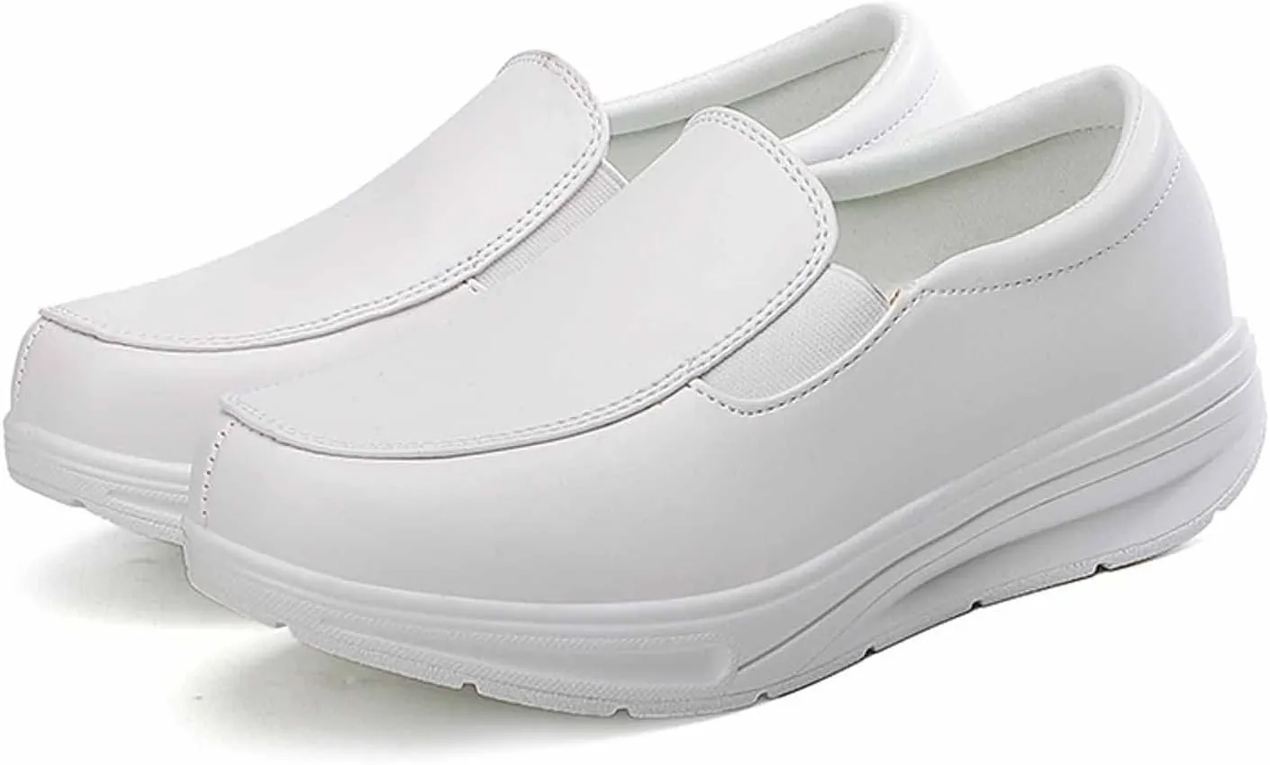 MSYINGL Nurse Shoes for Women,Healthcare Non Slip Waterproof Work Shoes,Restaurant Hospital Work Teacher Lightweight Leather Loafers