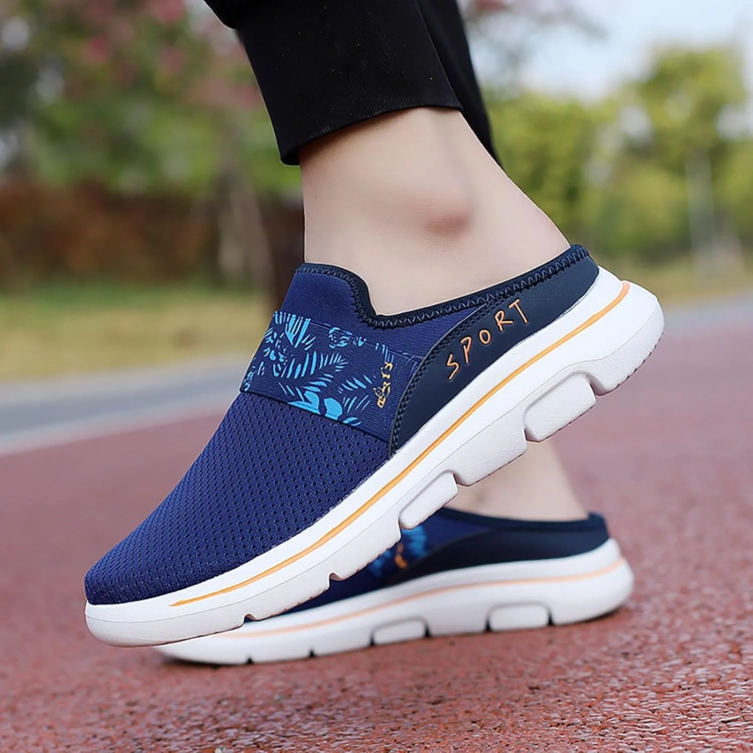 Mules for Women 2025 Backless Walking Sneakers Running Shoes for Women Comfort Slip On Shoes Casual Black Sneakers Tennis Shoe Loafers Casual Slip On
