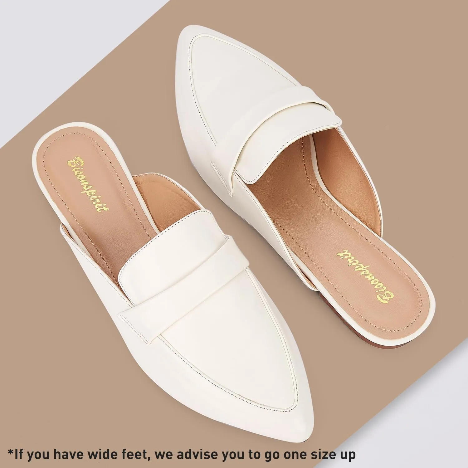 Mules for Women Flats Pointed Toe Slip On Mules Comfortable Loafer Shoes