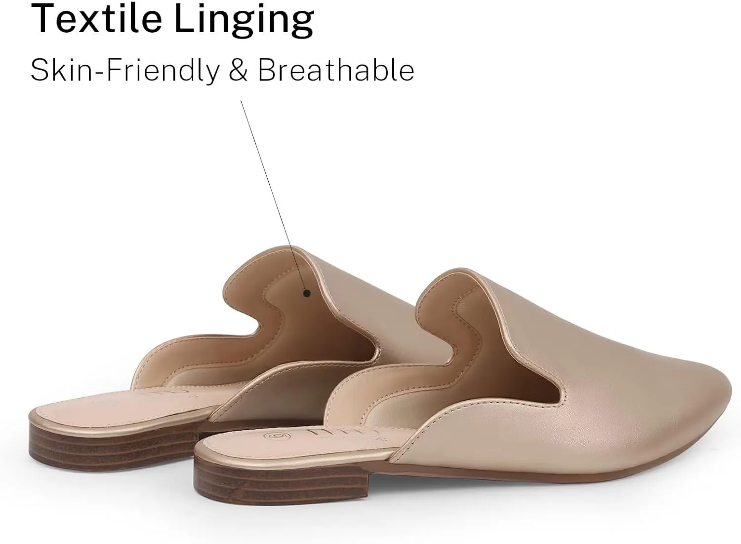 MUSSHOE Mules for Women Flats Comfortable Pointed Toe Women Mules