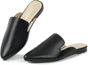 MUSSHOE Mules for Women Flats Comfortable Pointed Toe Women Mules