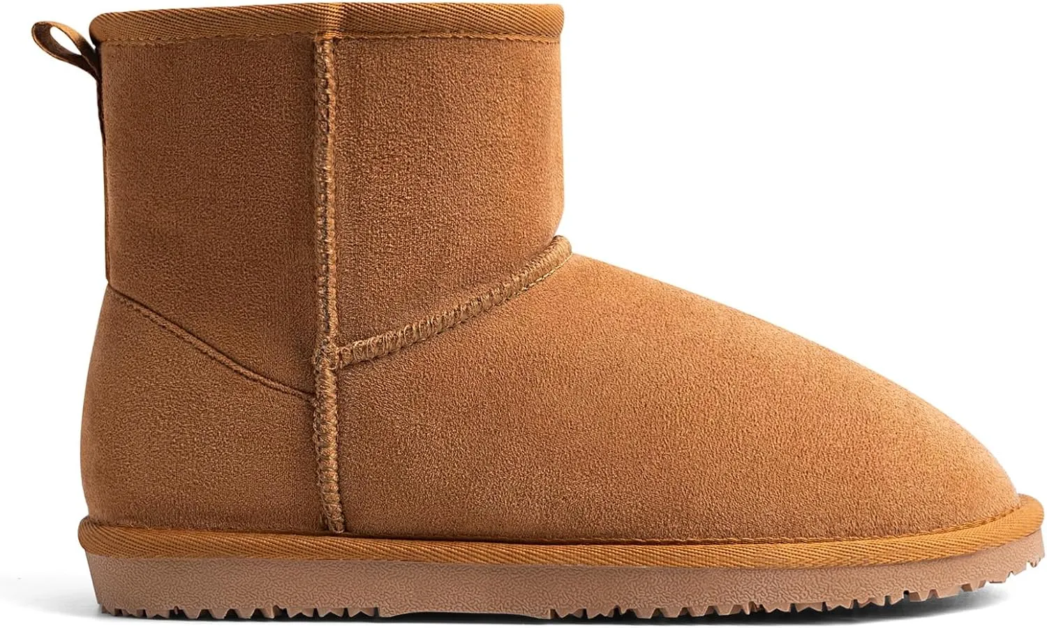 MUSSHOE Winter Boots for Women Classic Snow Boots Comfortable Cow Suede Leather Slip on Booties Fur Lined Warm Boots Waterproof