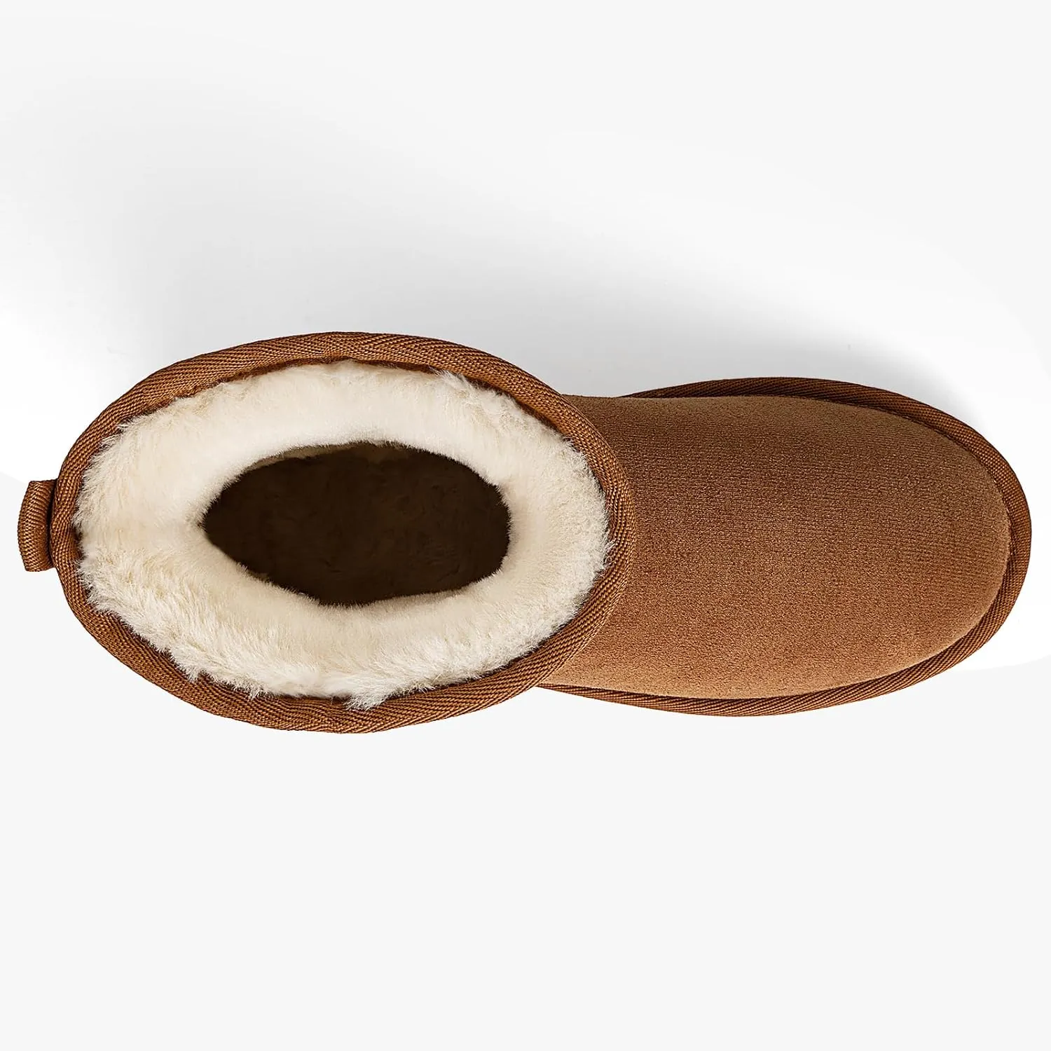 MUSSHOE Winter Boots for Women Classic Snow Boots Comfortable Cow Suede Leather Slip on Booties Fur Lined Warm Boots Waterproof