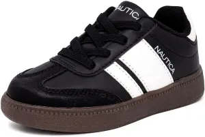 Nautica Boys Girls Casual Fashion Shoes – Comfortable Soccer Classic Walking Tennis Sneakers for Kids – Breathable, Lightweight & Flexible (Lace Up/Bungee) (Low-Top/High Top)