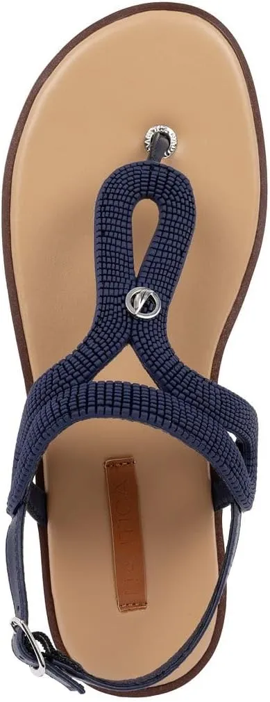 Nautica Women’s Flat Sandals – Comfortable Thong Style with Adjustable Back Strap for Casual Summer Outfits, Beach, or Travel