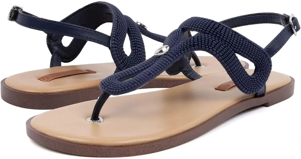 Nautica Women’s Flat Sandals – Comfortable Thong Style with Adjustable Back Strap for Casual Summer Outfits, Beach, or Travel