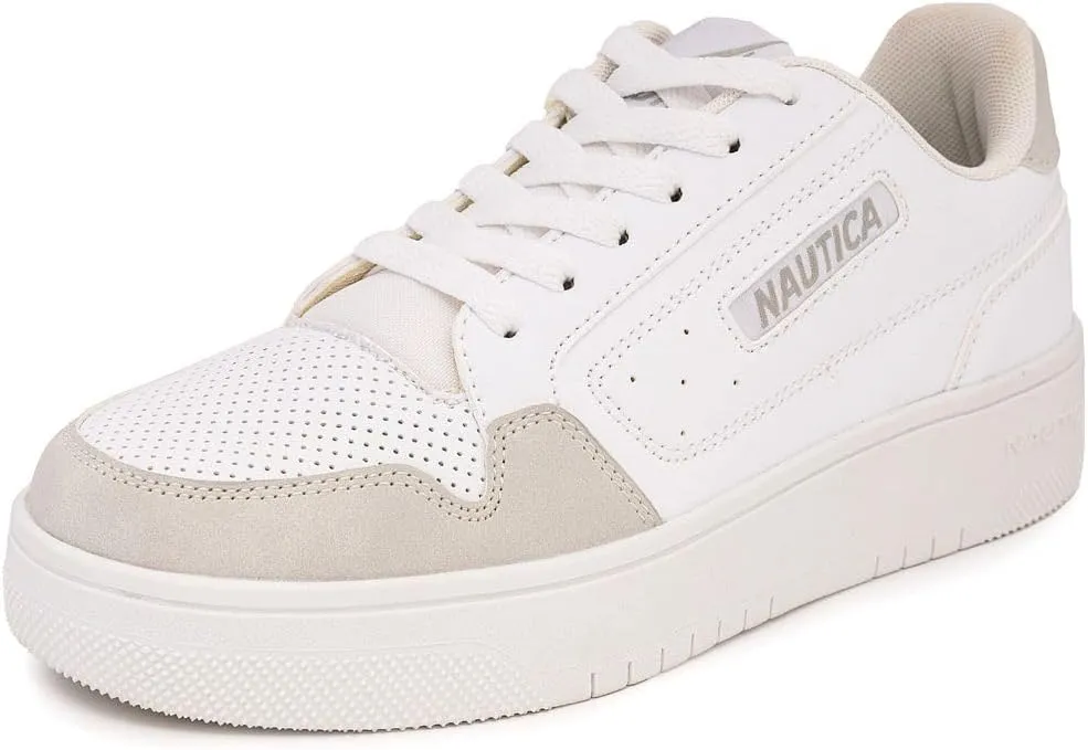 Nautica Women’s Lace-Up Fashion Sneakers – Low-Top Casual Walking & Tennis Shoes with Platform or Regular Heel