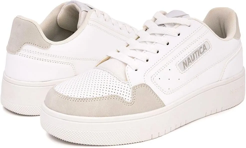 Nautica Women’s Lace-Up Fashion Sneakers – Low-Top Casual Walking & Tennis Shoes with Platform or Regular Heel
