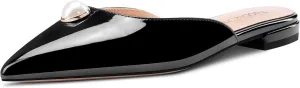 NobleOnly Women Low Heel Pointed Toe Slip-on Mules Shoes Rhinestone Crystal Casual Party Glitter Dress Cute Shoes 0.4 Inches Heels