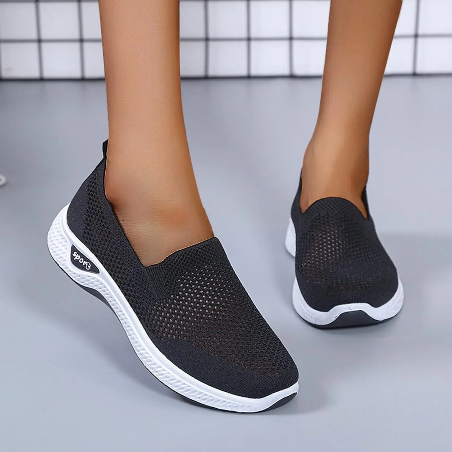 Orthopedic Casual Sneakers for Women Slip On Walking Shoes with Arch Support Comfortable Loafers Plantar Fasciitis Relief Foot Heel Pain Diabetic