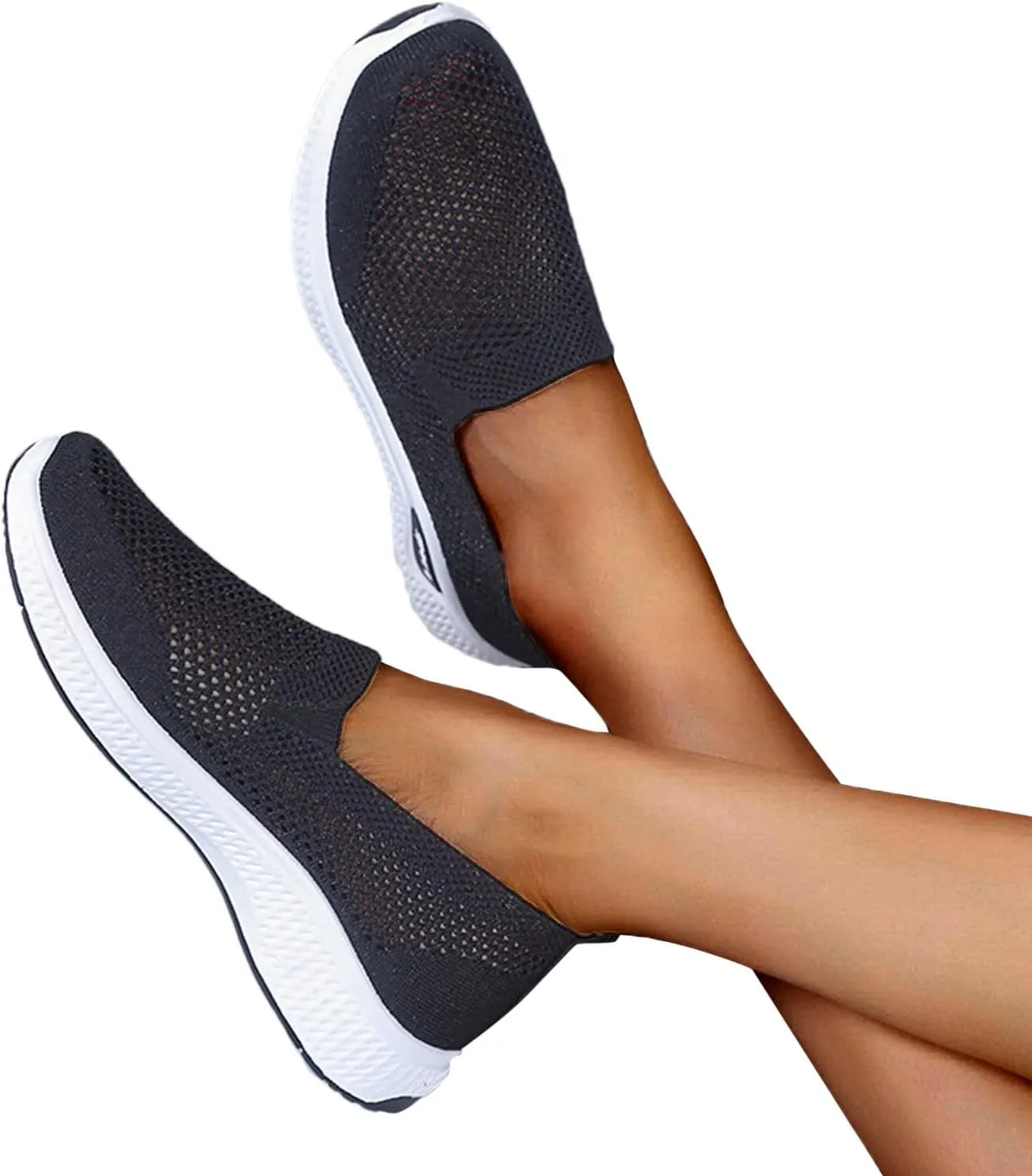 Orthopedic Casual Sneakers for Women Slip On Walking Shoes with Arch Support Comfortable Loafers Plantar Fasciitis Relief Foot Heel Pain Diabetic
