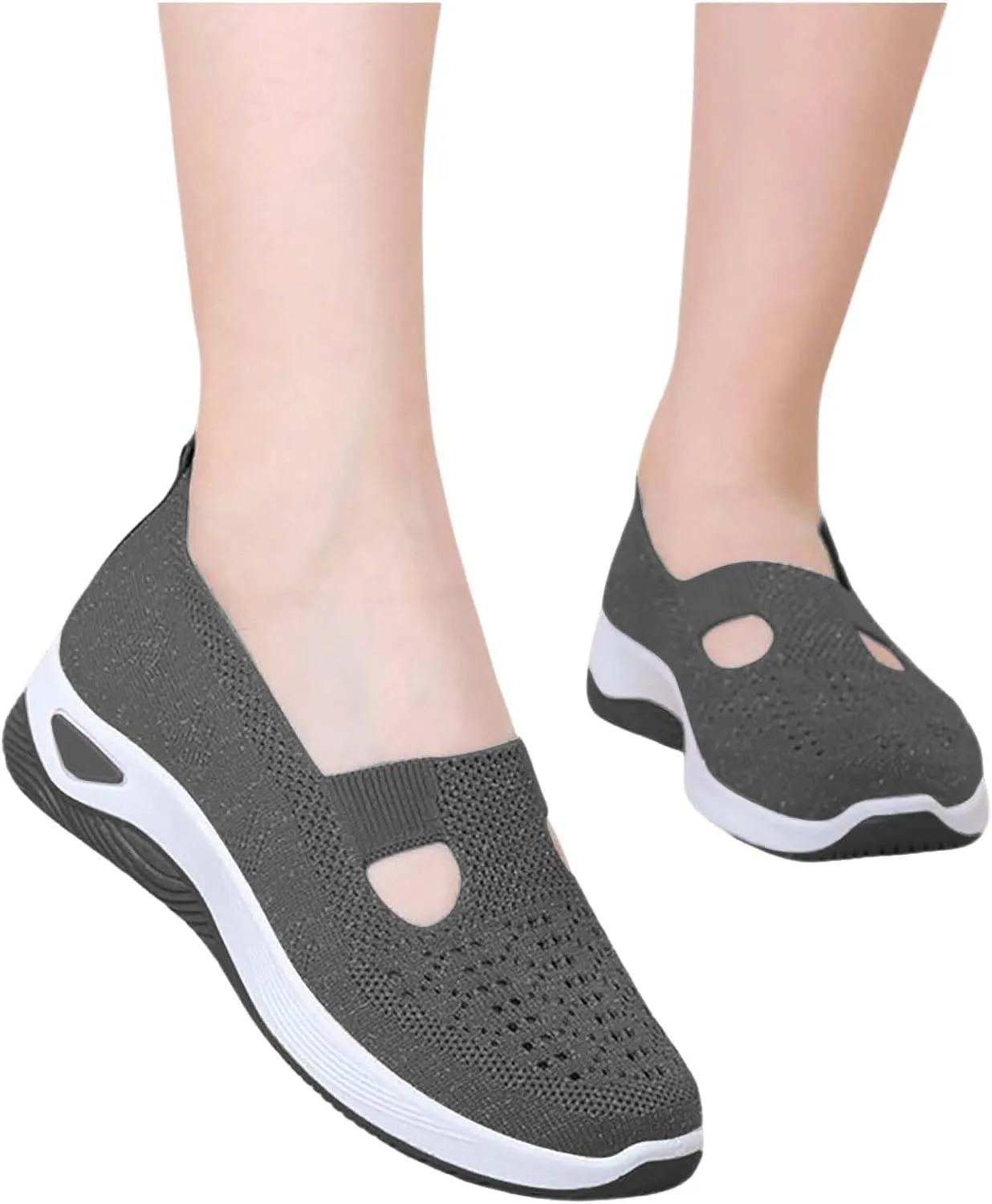 Orthopedic Shoes for Women Orthowalk Wide Width Breathable Walking Comfortable Slip on Sneakers Non Slip Lightweight Athletic Sport Running Sneaker Arch Support Woven Nurse Shoes Footwear