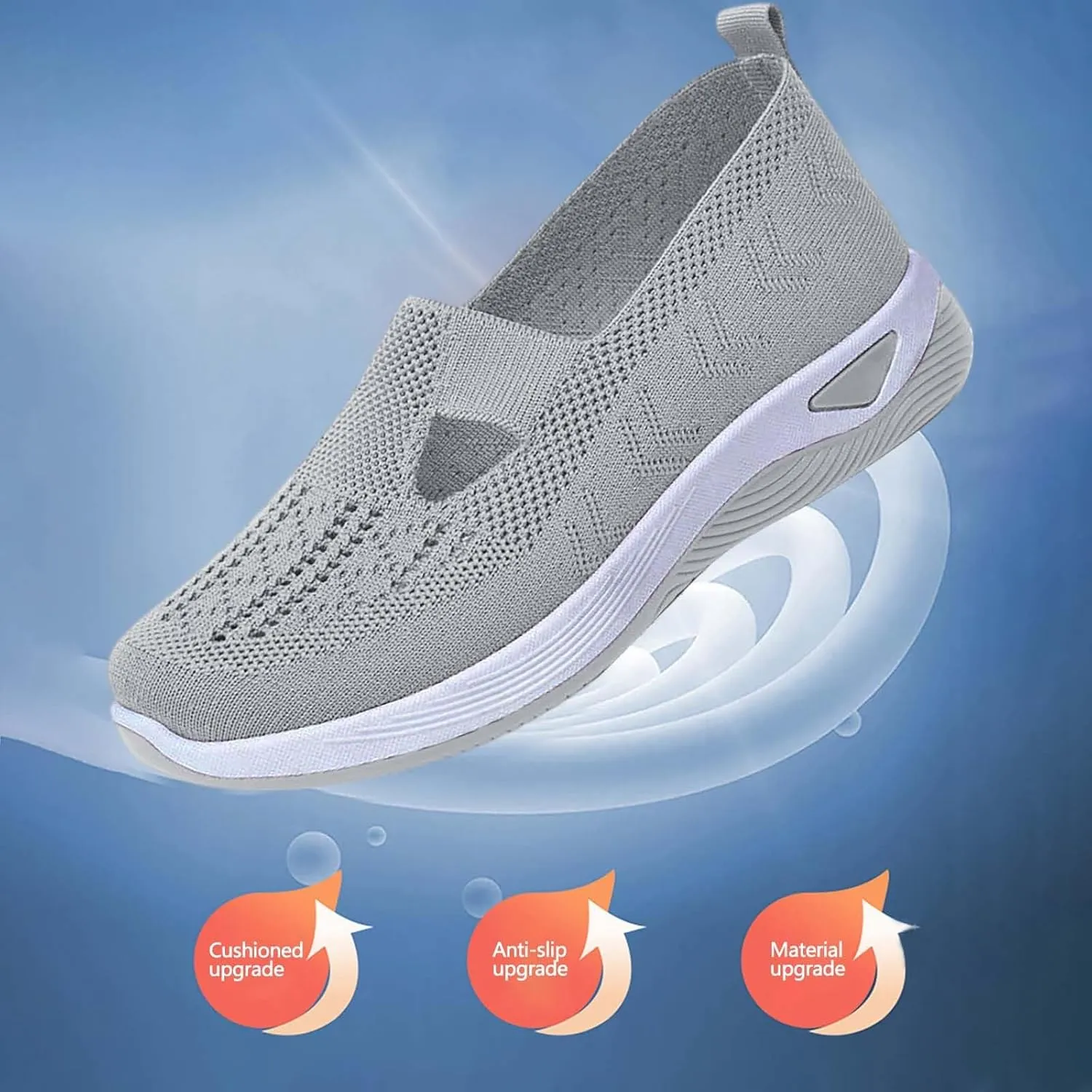 Orthopedic Shoes for Women Orthowalk Wide Width Breathable Walking Comfortable Slip on Sneakers Non Slip Lightweight Athletic Sport Running Sneaker Arch Support Woven Nurse Shoes Footwear