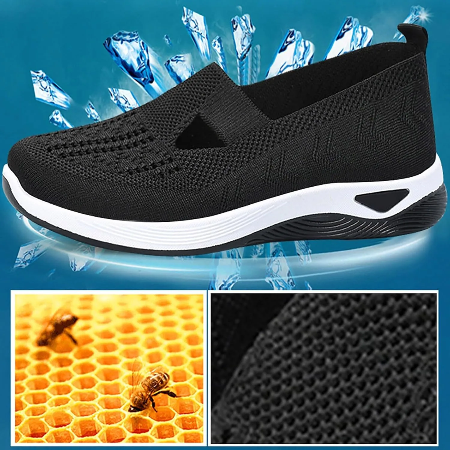 Orthopedic Shoes for Women Orthowalk Wide Width Breathable Walking Comfortable Slip on Sneakers Non Slip Lightweight Athletic Sport Running Sneaker Arch Support Woven Nurse Shoes Footwear