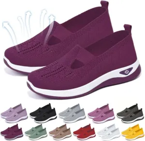 Orthopedic Shoes for Women,Women's Woven Breathable Soft Sneakers Arch Support Walking Flying Diabetic Foam Womens Comfortable Non Slip Food Service Lightweight Nurse Sport Sneaker