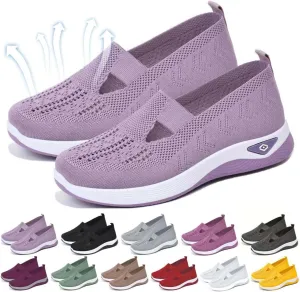 Orthopedic Shoes for Women,Women's Woven Breathable Soft Sneakers Arch Support Walking Flying Diabetic Foam Womens Comfortable Non Slip Food Service Lightweight Nurse Sport Sneaker