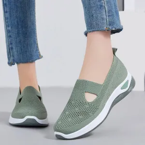 Orthopedic Shoes for Women,Zapatos Ortopédicos para Mujer,Women's Woven Orthopedic Breathable Soft Shoes,Hands Free Slip in Sneakers,Slip on Arch Support Walking Shoes,Knitted Fabric Mesh Sneakers