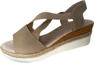 Orthopedic Wedge Sandals for Women Summer Dressy Flat Open Toe Ankle Strap Platform Espadrilles Sandals Casual Strappy Slip on Sandals Beach Anti-Slip Sandals Comfortable Outdoor Shoes