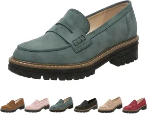 Orthoture Platform Loafers for Women Platform Loafers, Orthoture Womens and Mens Shoes, Round Toe Flats Walking Shoe, Platform Loafers