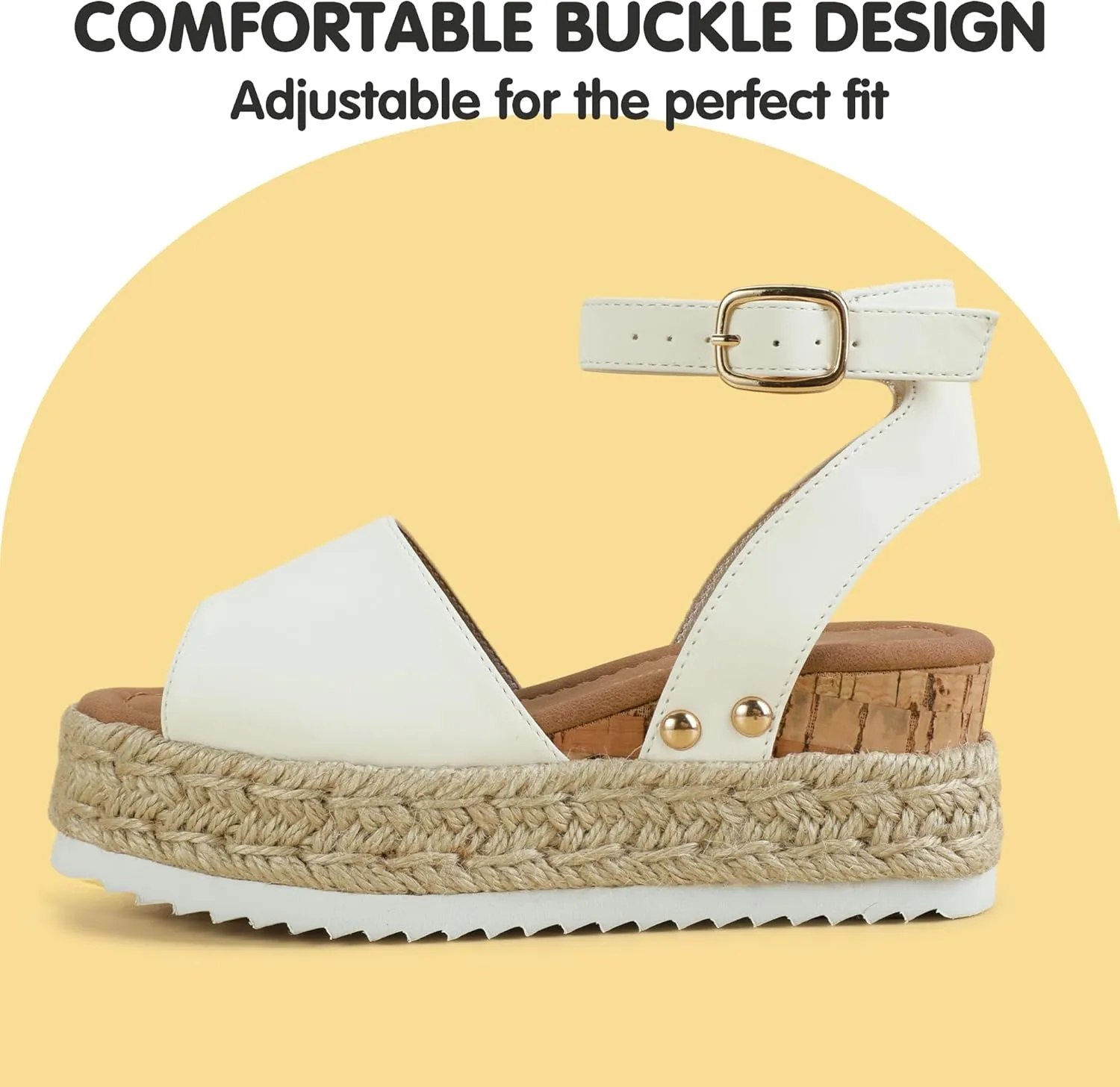 PANDANINJIA Girls Sandals Flatform Wedge Open Toe Summer Shoes Little Big Kid Flower Girl Heels Dress Shoes