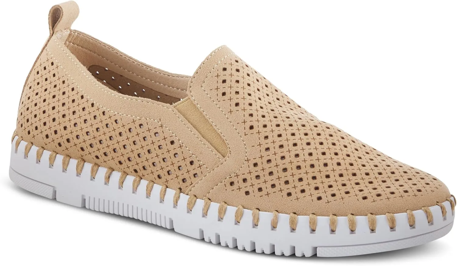 PATRIZIA Surfie Women's Slip-On Shoes – Perforated Microfiber with Leather Insole, Flexible Rubber Sole, and 1" Heel for All-Day Comfort