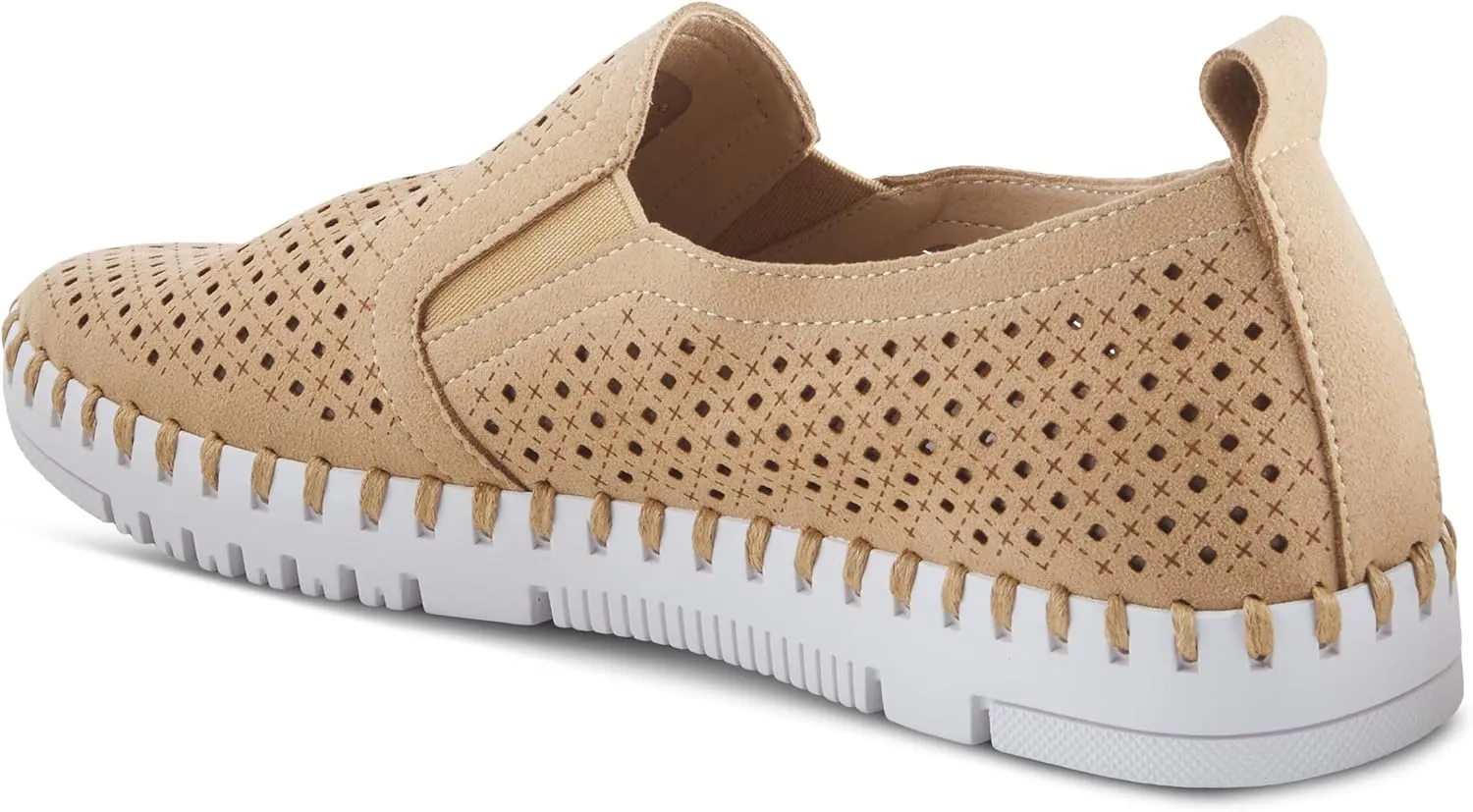 PATRIZIA Surfie Women's Slip-On Shoes – Perforated Microfiber with Leather Insole, Flexible Rubber Sole, and 1" Heel for All-Day Comfort