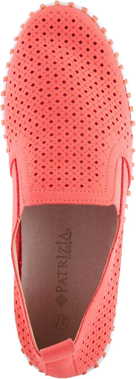 PATRIZIA Surfie Women's Slip-On Shoes – Perforated Microfiber with Leather Insole, Flexible Rubber Sole, and 1" Heel for All-Day Comfort