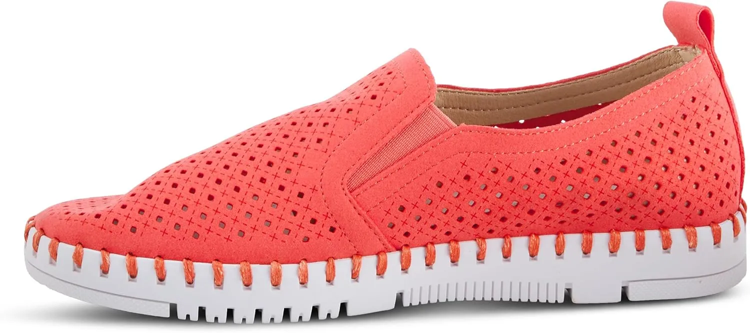PATRIZIA Surfie Women's Slip-On Shoes – Perforated Microfiber with Leather Insole, Flexible Rubber Sole, and 1" Heel for All-Day Comfort