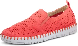 PATRIZIA Surfie Women's Slip-On Shoes – Perforated Microfiber with Leather Insole, Flexible Rubber Sole, and 1" Heel for All-Day Comfort