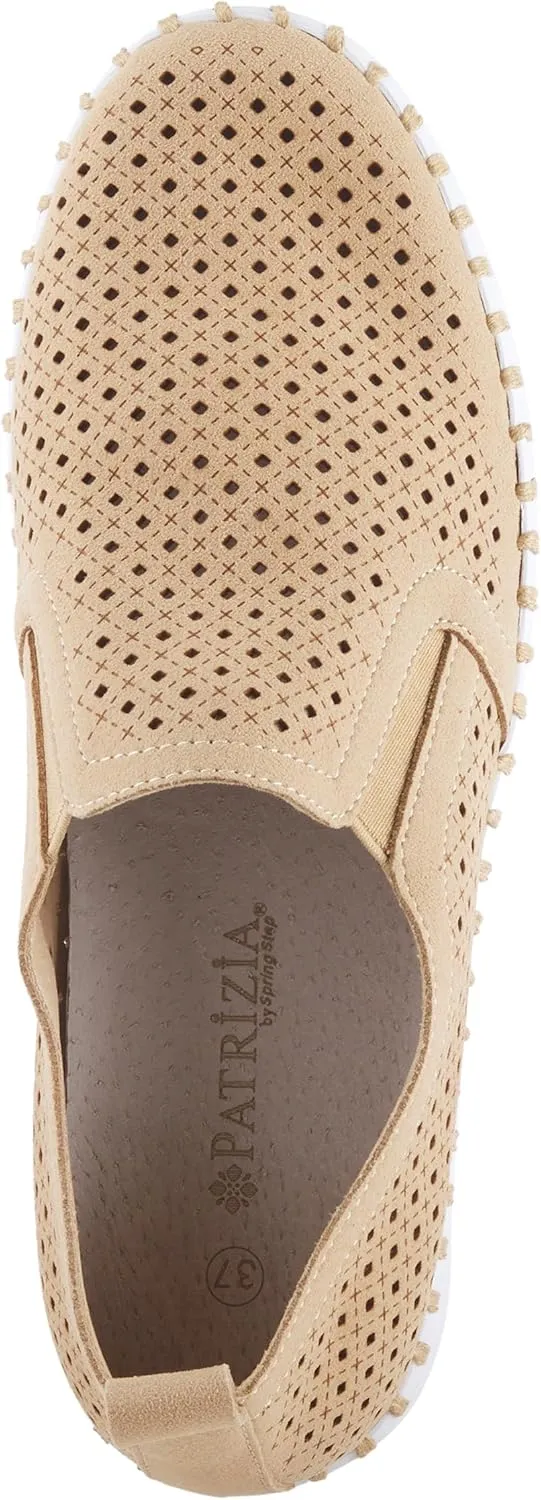 PATRIZIA Surfie Women's Slip-On Shoes – Perforated Microfiber with Leather Insole, Flexible Rubber Sole, and 1" Heel for All-Day Comfort