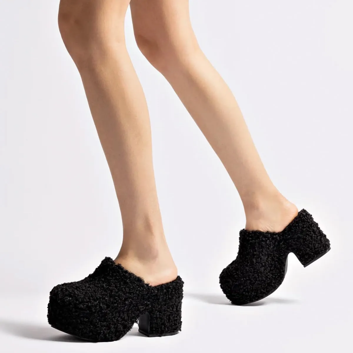 Pazzion Womens Comfy Thick Platform Closed Rounded Toe Mules Clogs Slip On Chunky High Heel Slipper Versatile Indoor Shopping Shoe Size 4-16 US
