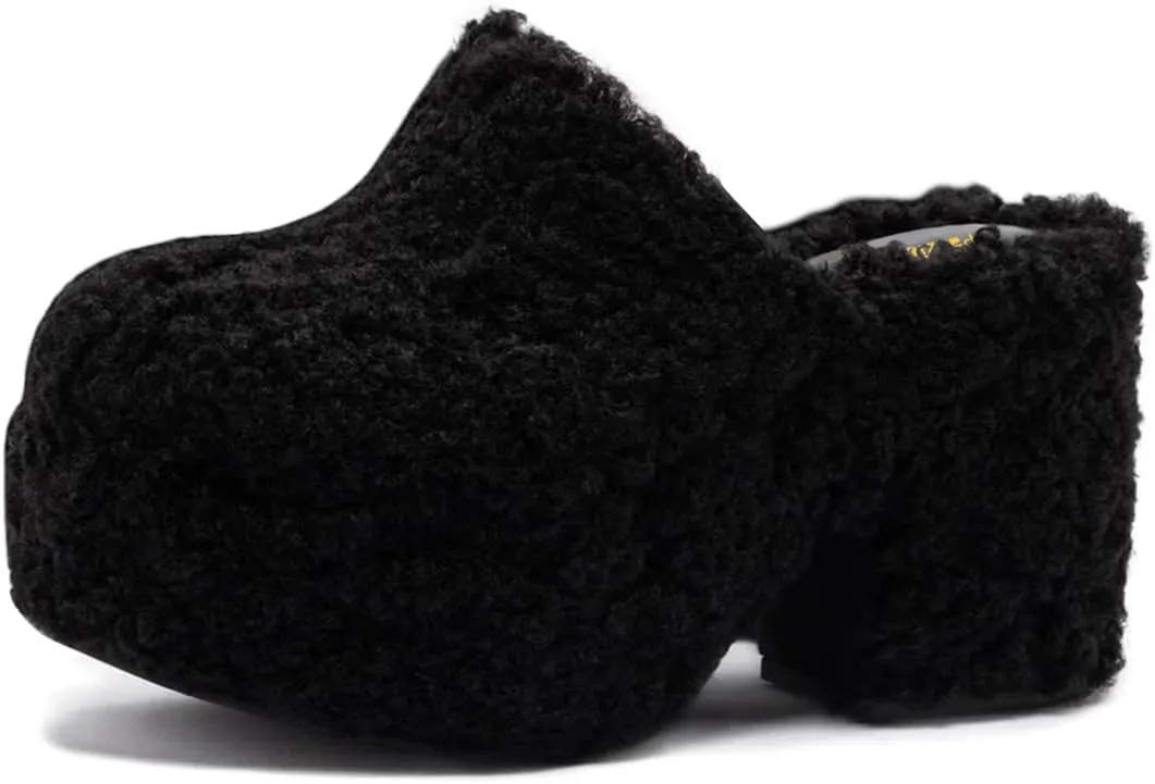 Pazzion Womens Comfy Thick Platform Closed Rounded Toe Mules Clogs Slip On Chunky High Heel Slipper Versatile Indoor Shopping Shoe Size 4-16 US