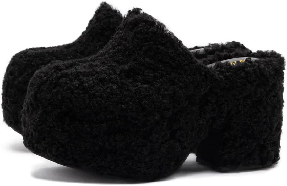 Pazzion Womens Comfy Thick Platform Closed Rounded Toe Mules Clogs Slip On Chunky High Heel Slipper Versatile Indoor Shopping Shoe Size 4-16 US