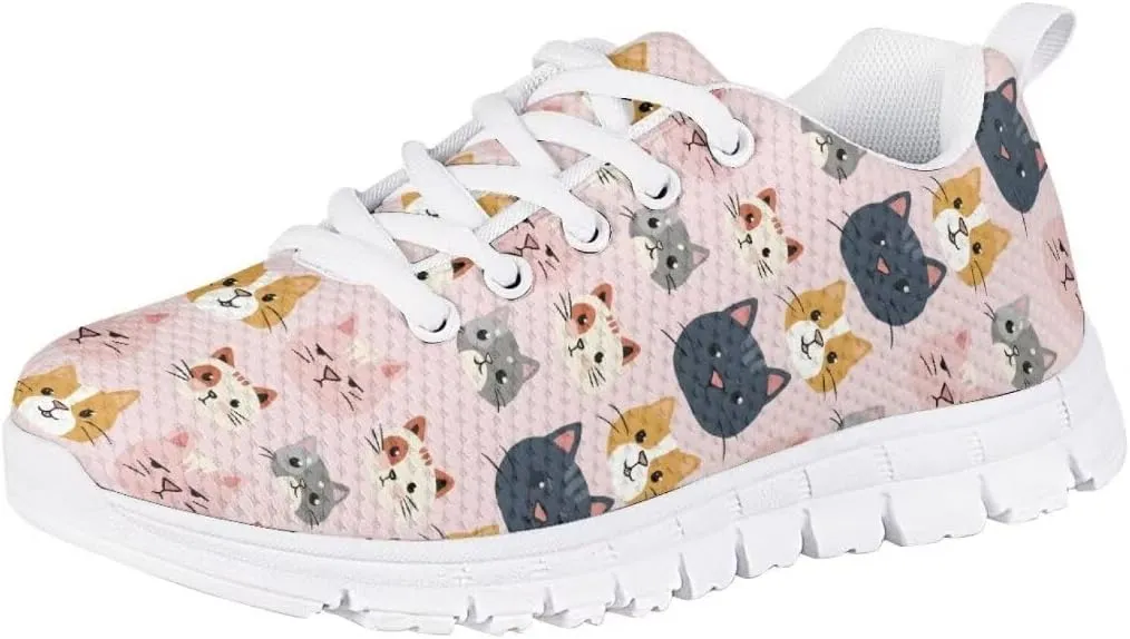 Pinupub Boys Girls Tennis Sports Shoes Cute Graphic Print Non Slip Lace Up Sneakers for Running