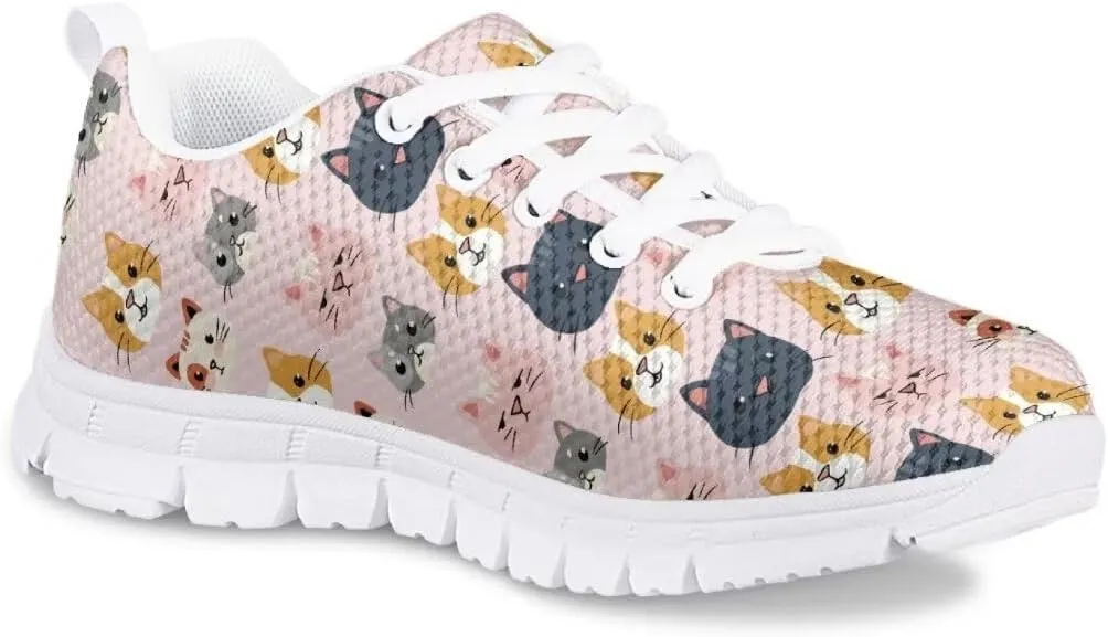 Pinupub Boys Girls Tennis Sports Shoes Cute Graphic Print Non Slip Lace Up Sneakers for Running