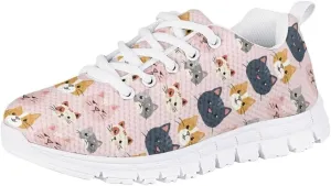 Pinupub Boys Girls Tennis Sports Shoes Cute Graphic Print Non Slip Lace Up Sneakers for Running