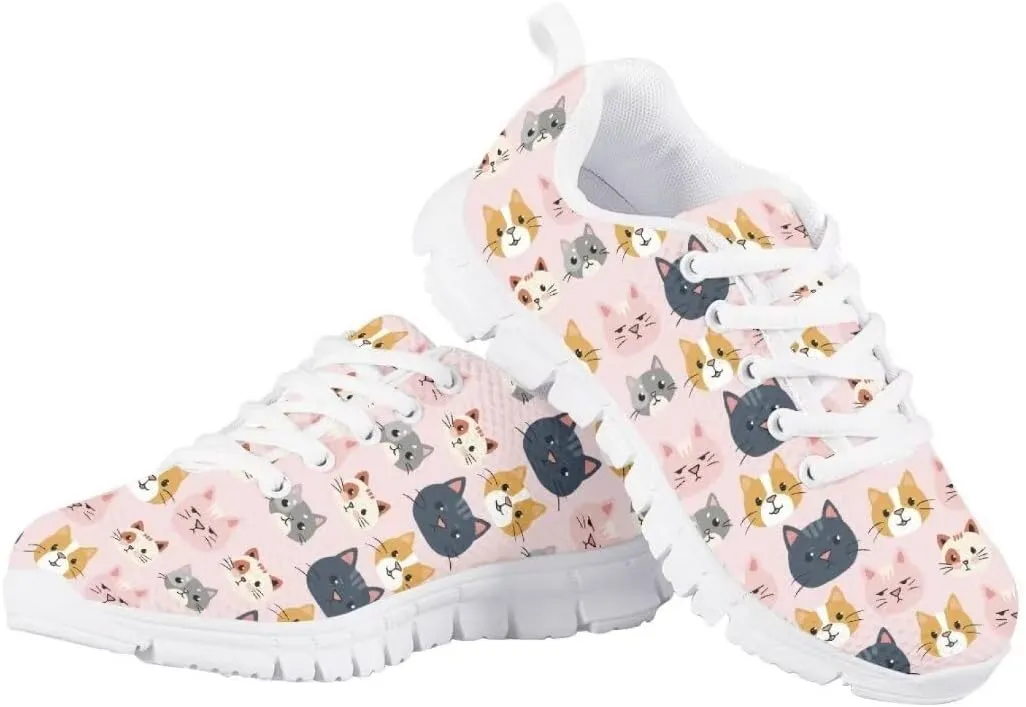 Pinupub Boys Girls Tennis Sports Shoes Cute Graphic Print Non Slip Lace Up Sneakers for Running