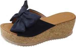 Platform Sandals for Women Trendy Bow-Knot Slide Wedge Slippers Comfortable Elegant Cute Beach Slippers Summer Walking Indoor Outdoor Shoes