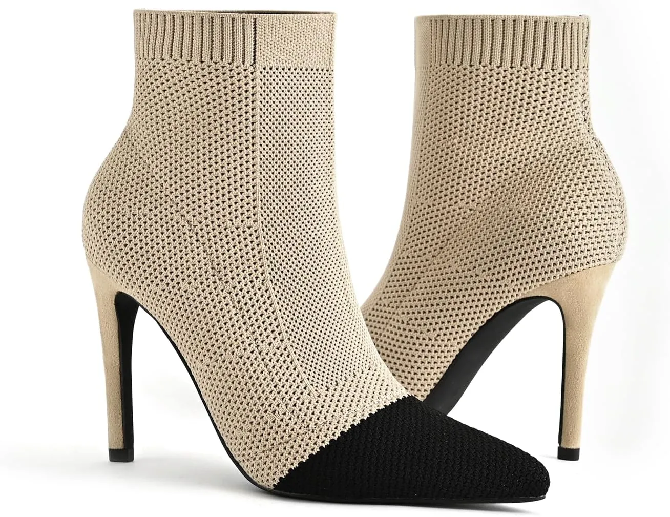 Pointed Toe Stiletto Ankle Boots for Women Trendy 4 in High Heel Sock booties