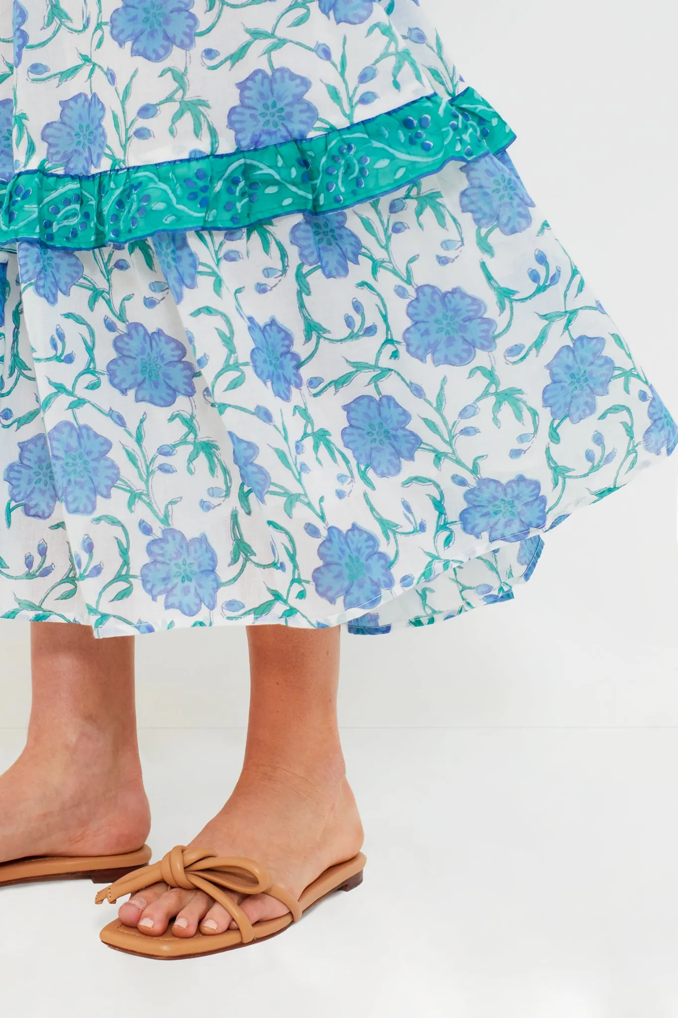 Poppy Blue Sleeveless Smocked Maxi