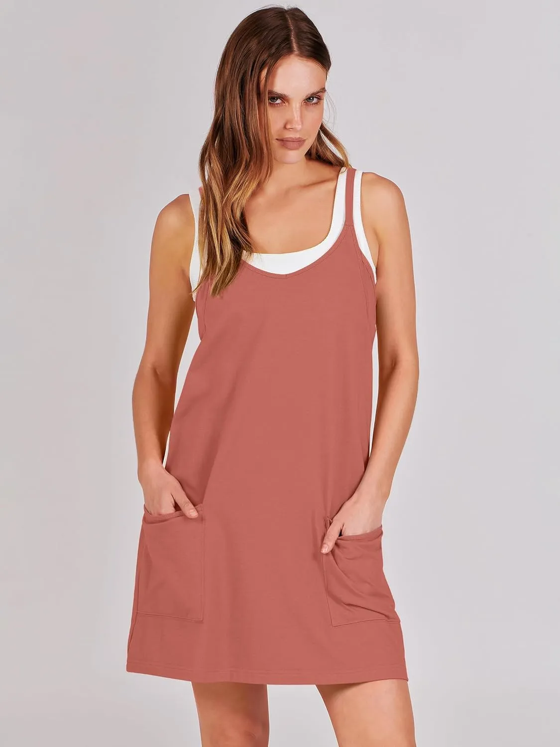 Prinbara Women Athletic Tennis Dress Summer Workout Sports Mini Romper Dress Built in Shapewear Shorts Sundress 2025 Outfits