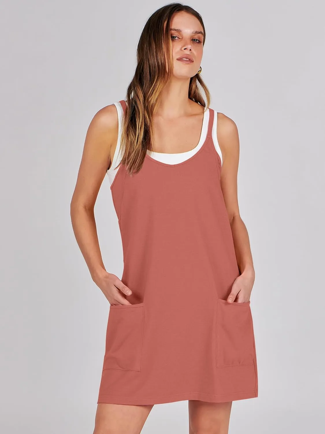 Prinbara Women Athletic Tennis Dress Summer Workout Sports Mini Romper Dress Built in Shapewear Shorts Sundress 2025 Outfits