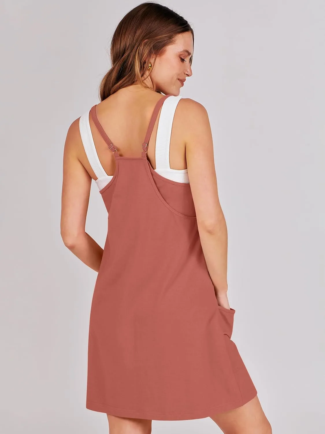 Prinbara Women Athletic Tennis Dress Summer Workout Sports Mini Romper Dress Built in Shapewear Shorts Sundress 2025 Outfits