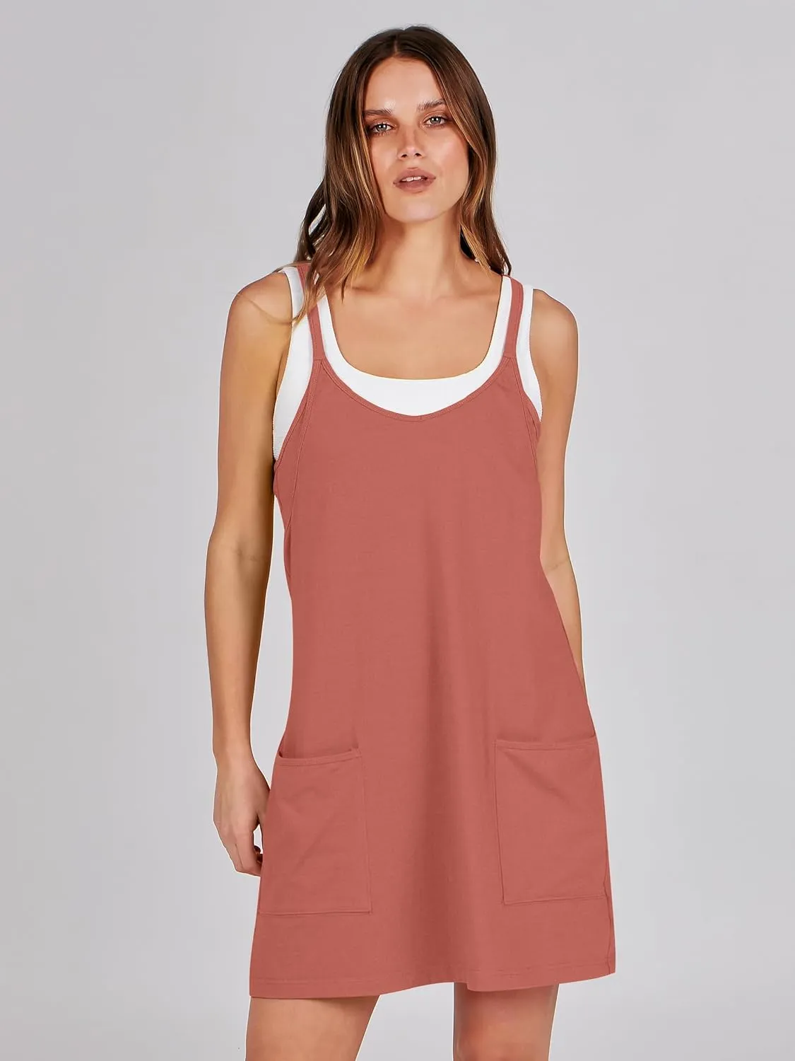Prinbara Women Athletic Tennis Dress Summer Workout Sports Mini Romper Dress Built in Shapewear Shorts Sundress 2025 Outfits