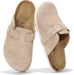 Project Cloud Genuine Leather Footbed Clogs for Women - Memory Foam Arch Support Slippers for Women - Trendy Slip-ons Women's Mules & Clogs Sandals (Benton)