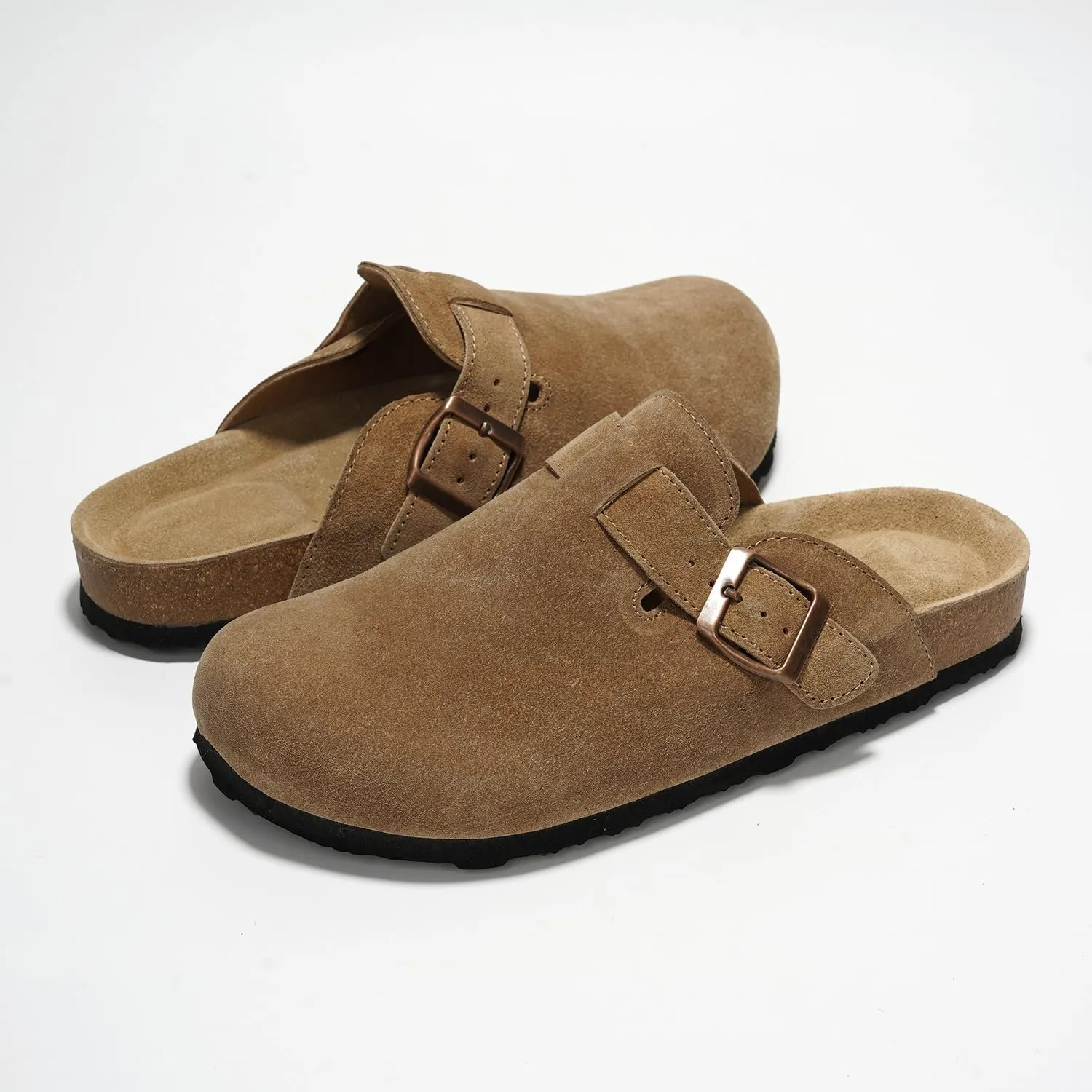 Project Cloud Genuine Leather Footbed Clogs for Women - Memory Foam Arch Support Slippers for Women - Trendy Slip-ons Women's Mules & Clogs Sandals (Benton)