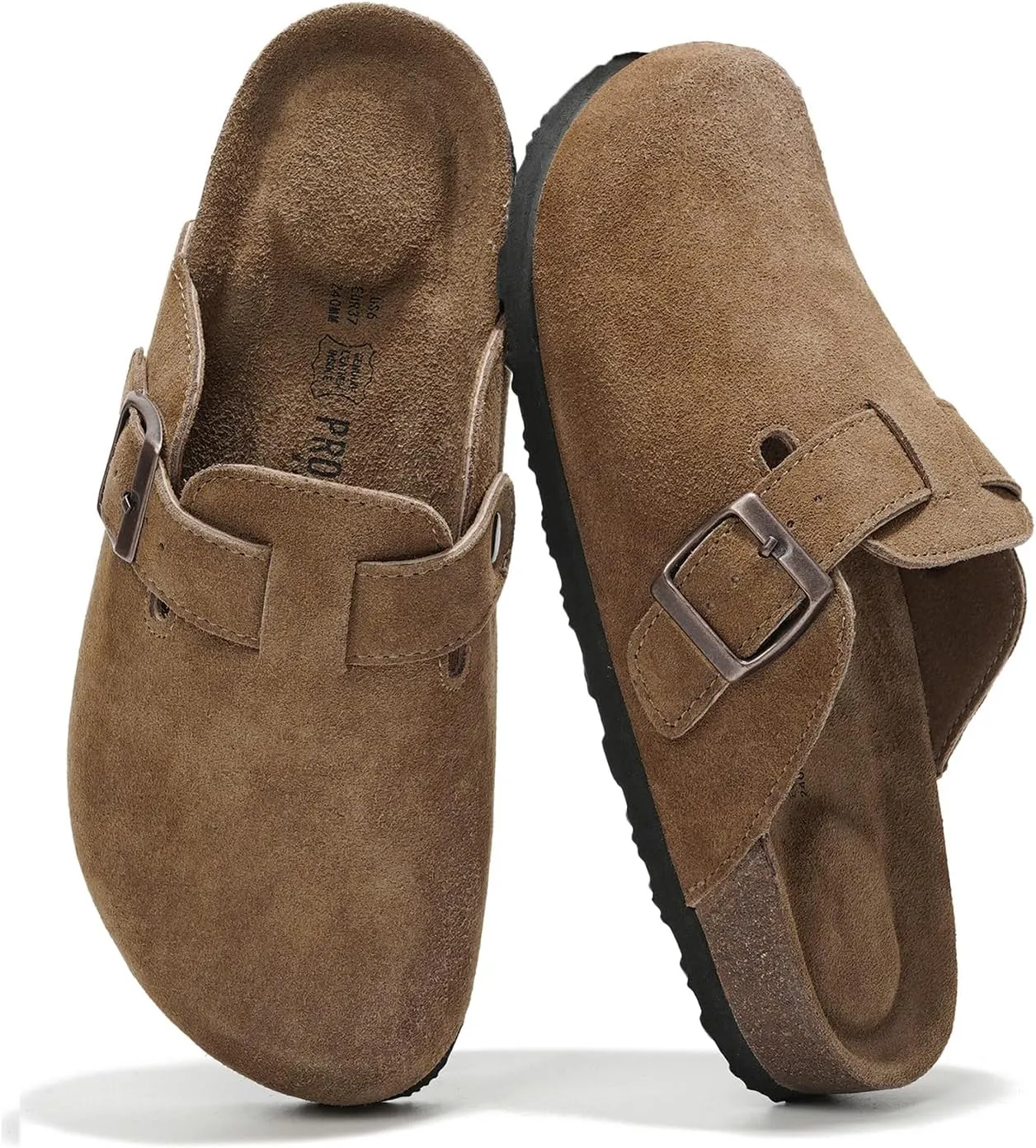 Project Cloud Genuine Leather Footbed Clogs for Women - Memory Foam Arch Support Slippers for Women - Trendy Slip-ons Women's Mules & Clogs Sandals (Benton)