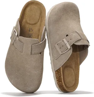 Project Cloud Genuine Leather Footbed Clogs for Women - Memory Foam Arch Support Slippers for Women - Trendy Slip-ons Women's Mules & Clogs Sandals (Benton)